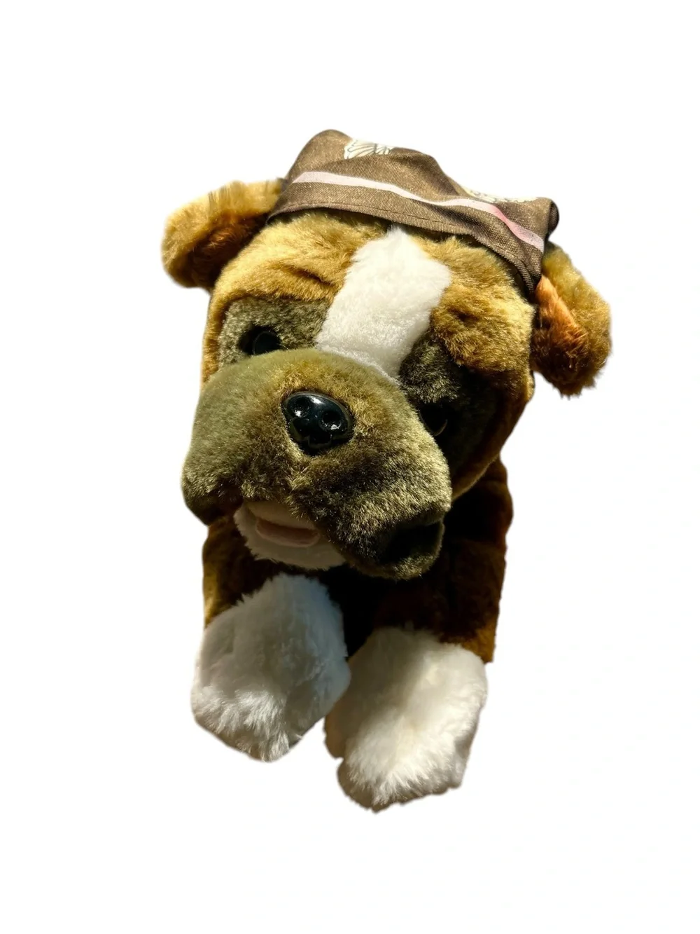 Harley-Davidson 14” Boxer Dog Plush Stuffed Animal Realistic w/ Bandana Vintage